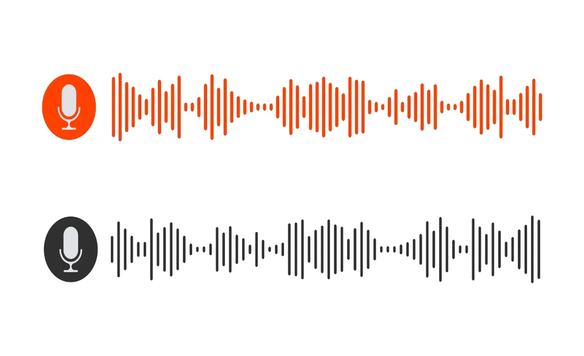 Two voice recordings compared side by side showing the difference between a native speaker and a learner's pronunciation